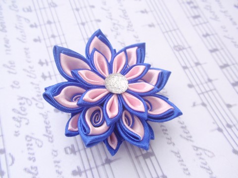 brož Pink blue broz-modra-ruzova-kvetina 