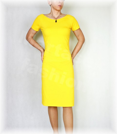 Šaty vz.431 (více barev) barevné elegantní žlutá sportovní růžové volnočasové přestřižené 