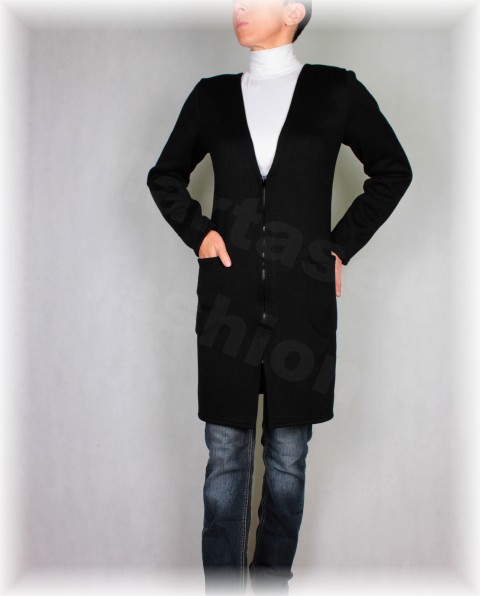 Kabátek hřejivý do V (nové barvy) červená zelená modrá fialová černá šedá mikina svetr tyrkysová zimní úpletový podzimní kabát bunda kabátek melír celoroční hořčicová ostružinová volnočasová svetrovina 
