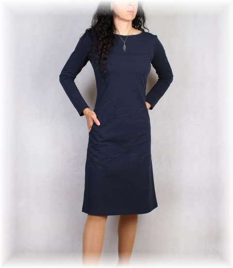 Šaty vz.756 více barev modrá barevné elegantní černá sportovní úpletové šaty kapsy khaki petrolejová bavlněné volnočasové 
