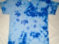 Modré batikované triko s listy XL