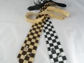 Šachová kravata hnědo-béžová