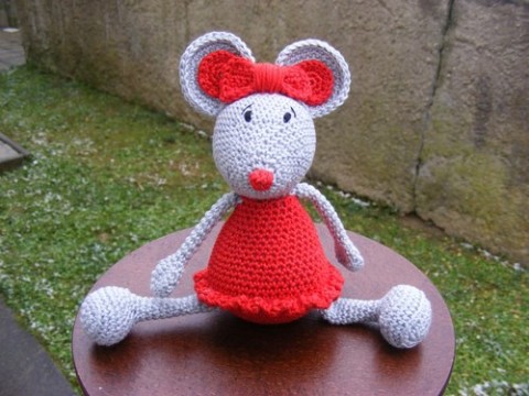 Myšička č. 3 červená vánoce narozeniny myška šedá hračky zoo zvířata dárky překvapení deti 