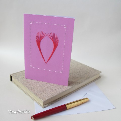 přání Srdce přání láska vyšívání výšivka valentýn dopis vyznání 