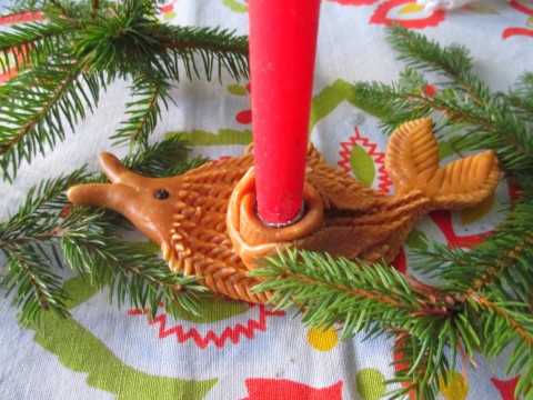Vánoční svícen - ryba ryba svícen kapr vánoční svícen vizovické pečivo vánoční stůl 