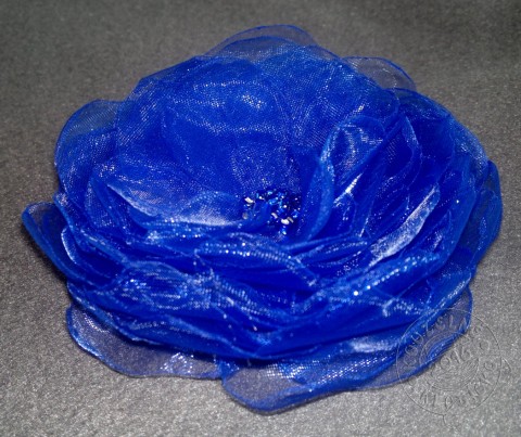Květ Námořnická modrá spona lístek květ organza korálek špendlík zapínání filc brožový můstek tvar spona na oděv brož z organzy spona z organzy spona na vlasy spona na tašku 