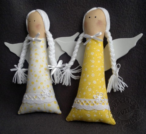Andělka KYTIČKOVÁ - ŽLUTÁ nebo BÍLÁ dekorace dárek vánoce anděl andílek andělíček andělka 