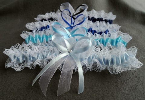 Podvazek 37 mm/4 odstíny modré svatba svatební svatební doplněk svatební dekorace podvazek pro nevěstu saténový podvazek zdobený podvazek dámský podvazek krajkový podvazek 