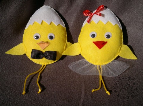 Pan a paní Vajíčkovi/cena za pár dekorace dárek bavlna jaro velikonoce kuře kuřátko vejce kraslice vajíčko vajíčko z filcu vajíčko z plsti pan vajíčko 