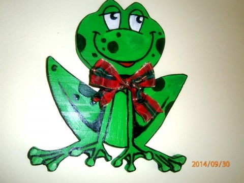 Dřevěná dekorace - Žába Frída dekorace zelená žába 