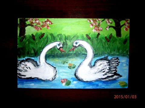 Labutí srdce voda láska příroda labutě 