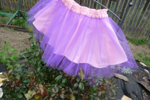 tylová růžovo fialová tutu tylová baletka sukně suknič 