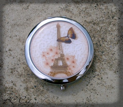 Paříž v krajce - zrcátko kabelka doplněk zrcátko paříž eiffelovka 