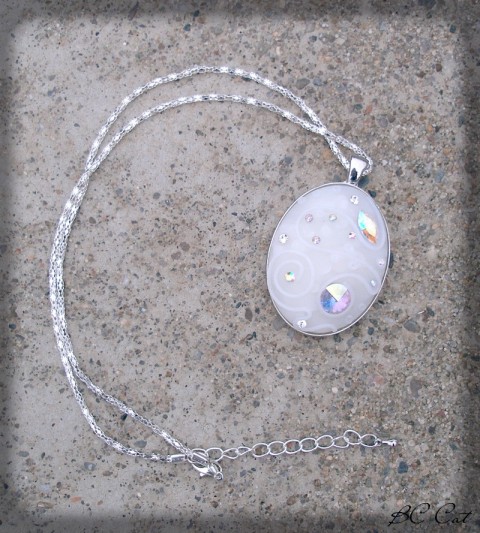 Frost I. - náhrdelník šperk náhrdelník přívěsek doplněk sníh zima romantika fimo led krystaly frost 