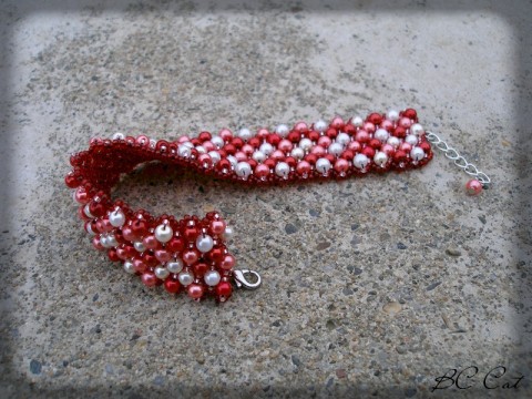 Perlový náramek - valentýn šperk náramek srdce doplněk elegantní láska valentýn do společnosti na večer brusinky 