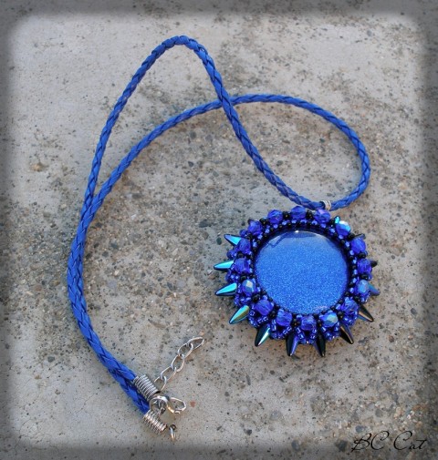Amulet dračí princezny - modrý šperk náhrdelník princezna doplněk drak amulet modř spike 