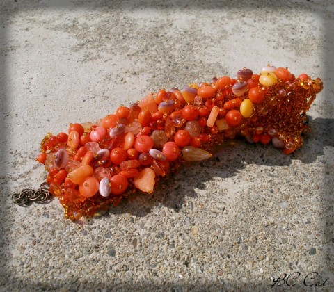 Dýňová sezona - náramek šperk náramek korálky doplněk oranžová dýně bohatý nápadný směs hojnost 