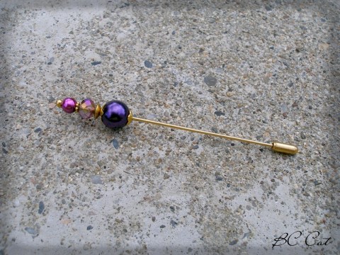 Ozdobná jehlice X. brož šperk šperky dárek doplněk jehlice klobouk perly špendlík krystyly 