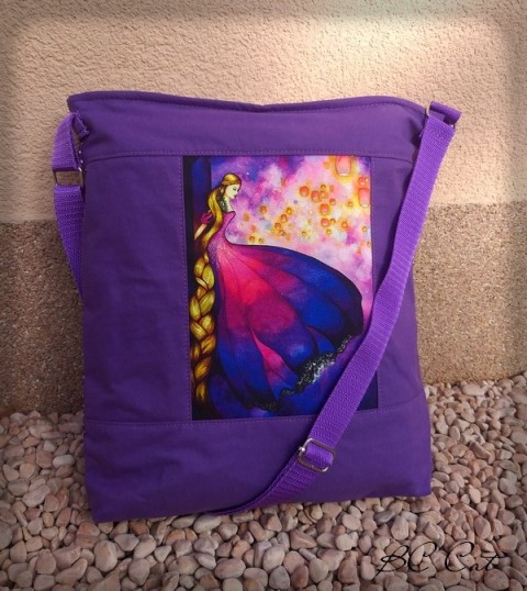 Kabelka - Locika - fialová princezna radost barva kabelky taška fantazie pohádka dívka veselá pestrobarevná 