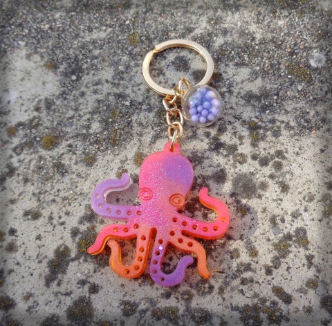 Duhová chobotnice přívěsek dárek moře doplněk chobotnice dáreček zvířátko hlavonožec na tašku na batoh chapadlo inteligence 