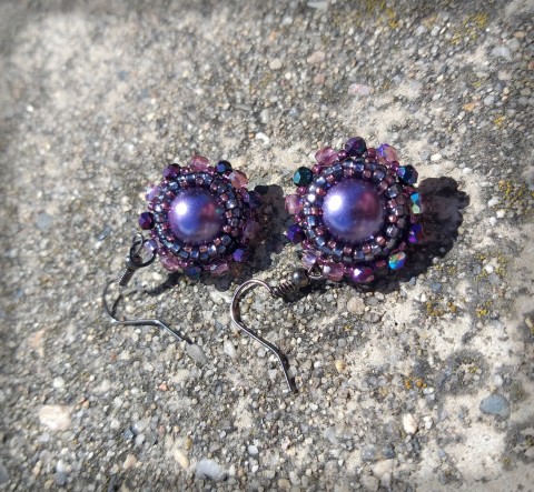 Borůvčí - náušnice šperk doplněk náušnice fialová květ kytka perla perlička kvítek fialka borůvka borůvčí 