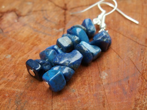 Noční obloha kámen náušnice minerál korálek lapis lazuli 