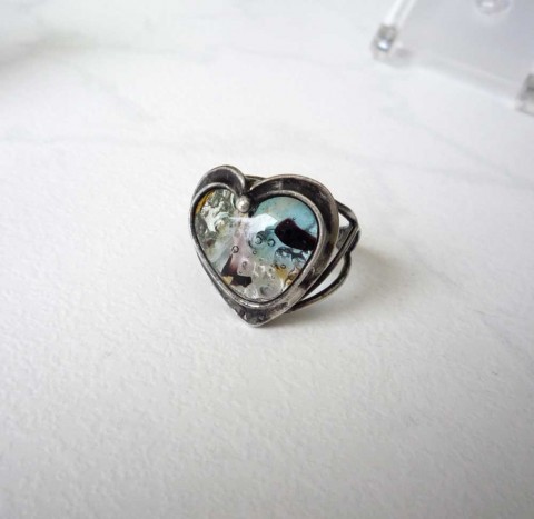 Skleněné srdce šperk srdce prsten sklo srdíčko láska prstýnek minerály 