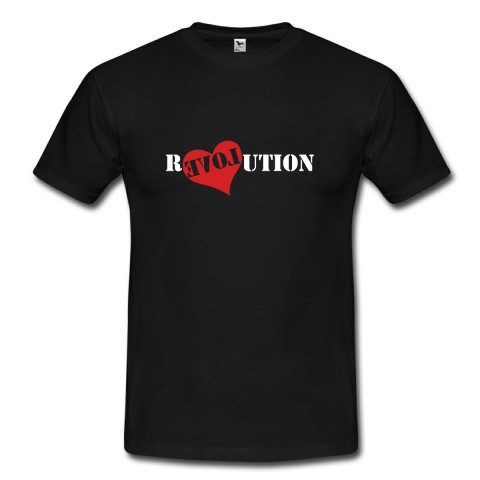 tričko Revolution (velikost L) srdce srdíčko láska triko černé tričko dámské unisex pánské love rebel reveluce revolution 