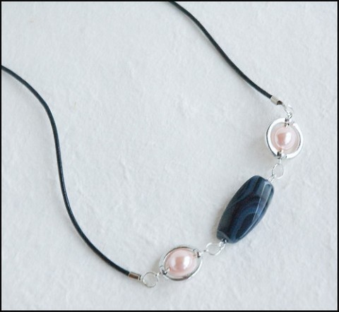 Onyx s perličkami náhrdelník elegance 