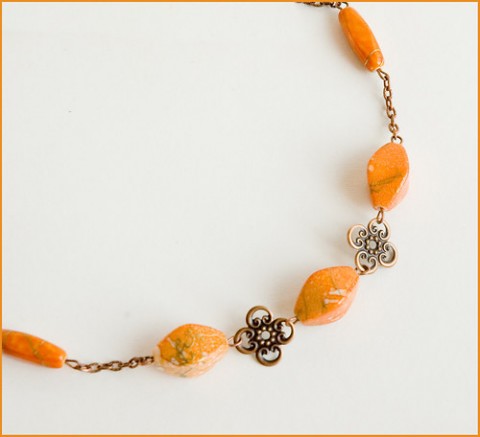 Oranžový oranžový náhrdelník 