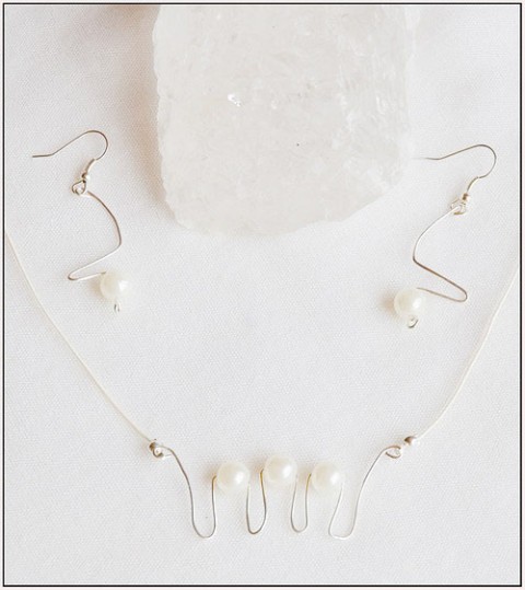Perličky - bílé bílé perličky souprava 