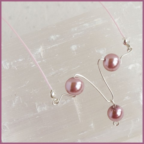 Fialové - perličky perličky náhrdelník 