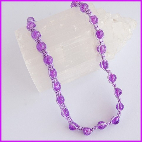 Fialový - náhrdelník macramé náhrdelník 