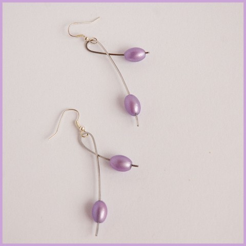 Fialové oválky - náušnice fialové elegance 
