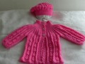 dětský kabátek s čepičkou hot pink