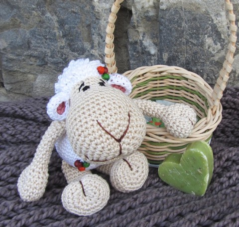Mazlík - Ovečka Květuška dekorace dárek ovce ovečka bílá hračka mazlík tělová 