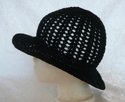 černý háčkovaný klobouk háčkovaný klobouk letní klobouk černý klobouk léto 