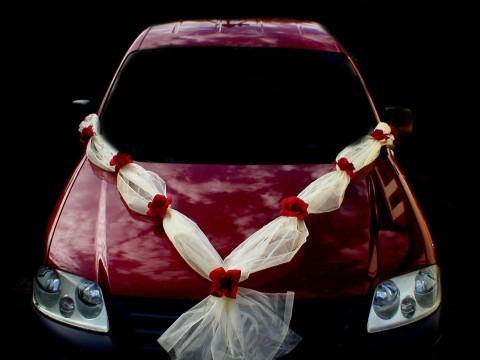 Svatební jízda VIII. srdce dekorace svatba auta svatební lenka výzdoba nevěsta ženich holoubci hand made studio floristka leni kalivodová s přísavkami 