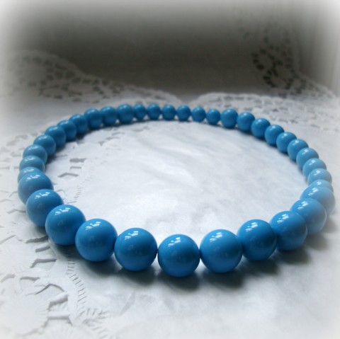 pastelově modrý náhrdelník náhrdelník retro modré tyrkysové korále 