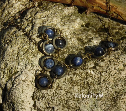Planetky - náhrdelník ze sodalitu náhrdelník dárek přírodní něžný ketlovaný minerály sodalit 