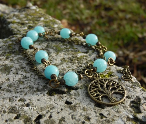 Modrásek -náramko/náhrdelník křemen náhrdelník náramek dárek křemen strom života 