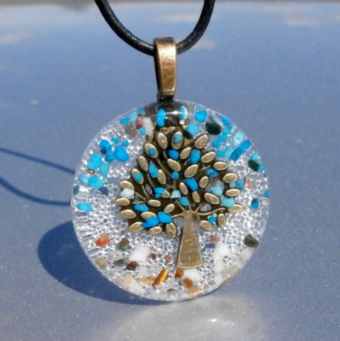 *Strom života*, XLm2 šperk křišťál minerály energie tyrkenit drahé kameny osobní orgonit stones.luxusní pendant 
