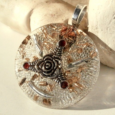ORGONIT *Afroditina růže*, PřEX 3 šperk křišťál minerály energie drahé kameny osobní orgonit stones.luxusní pendant 
