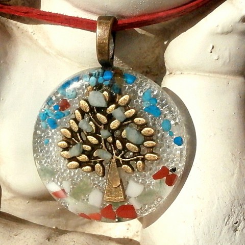 *Strom života*, XLm4 šperk křišťál minerály energie drahé kameny osobní orgonit stones.luxusní pendant 
