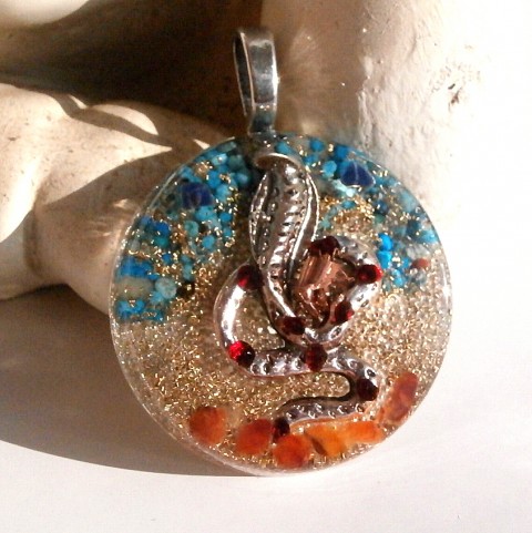 ORGONIT - *Kobra* *Hadí síla*, 1 šperk křišťál minerály energie drahé kameny osobní orgonit stones.luxusní pendant 