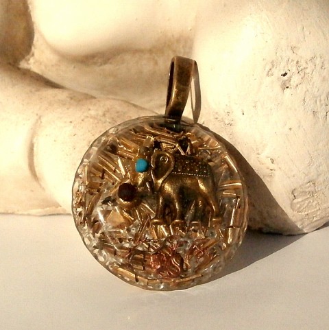 ORGONIT *Sloník štěstí*, 3 šperk křišťál minerály energie drahé kameny osobní orgonit stones.luxusní pendant 