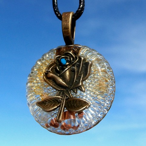 Orgonit *Růže symbol Afrodity* šperk granát křišťál citrín amazonit minerály energie drahé kameny osobní orgonit stones.luxusní pendant 