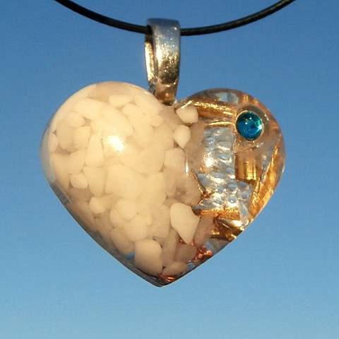 ORGONIT *Sněžný křemen a modrá * šperk křišťál minerály energie drahé kameny osobní orgonit stones.luxusní pendant 