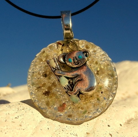 ORGONIT *Koala * šperk křišťál minerály energie drahé kameny osobní orgonit stones.luxusní pendant 