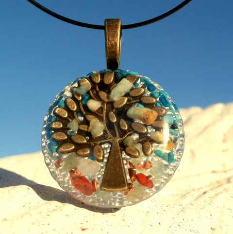 Orgonit *Strom života*, Amazonit šperk křišťál minerály energie drahé kameny osobní orgonit stones.luxusní pendant 
